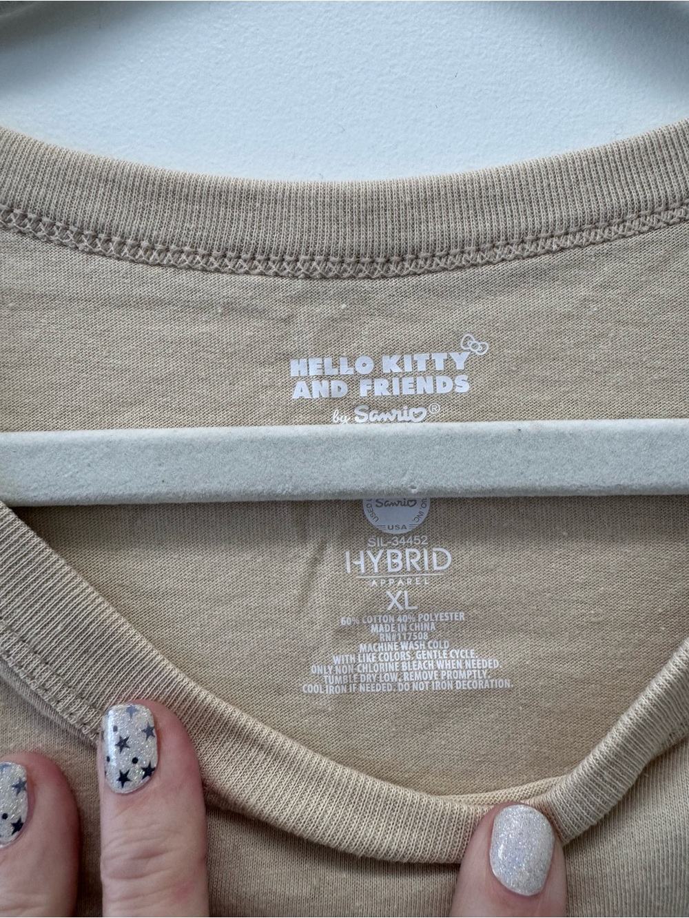 Sanrio Hello Kitty Tee in Beige with White Logo - Picture 3 of 5